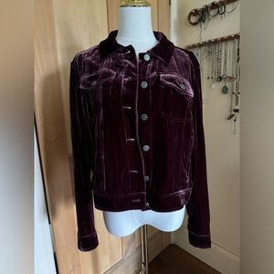Sundance Super Soft Velvet Jacket. Size PM Petite Medium. Burgundy Wine. NWOT